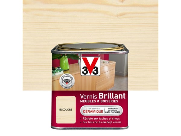 Vernis Meuble Et Objet V33, Incolore Brillant, 0.75L