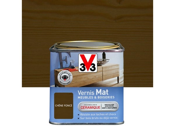 Vernis Meuble Et Objet V33, Chêne Foncé Mat, 0.75L