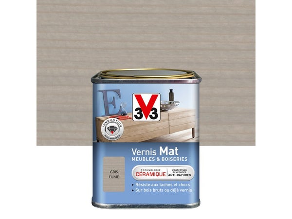 Vernis Meuble Et Objet V33, Gris Mat, 0.25L
