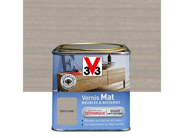 Vernis Meuble Et Objet V33, Gris Mat, 0.75L