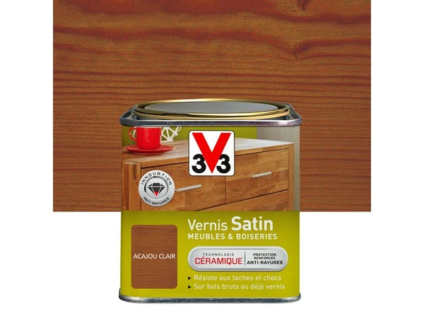 Vernis Meuble Et Objet V33, Acajour Clair Satiné, 0.75L