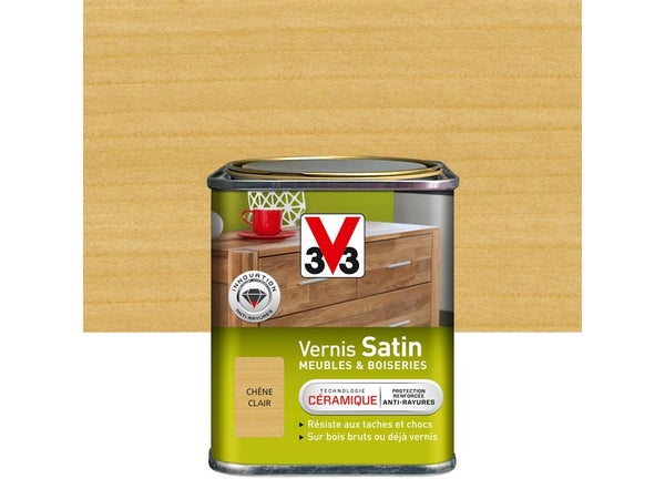 Vernis Meuble Et Objet V33, Chêne Clair Satiné, 0.25L