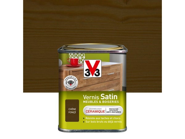 Vernis Meuble Et Objet V33, Chêne Foncé Satiné, 0.25L