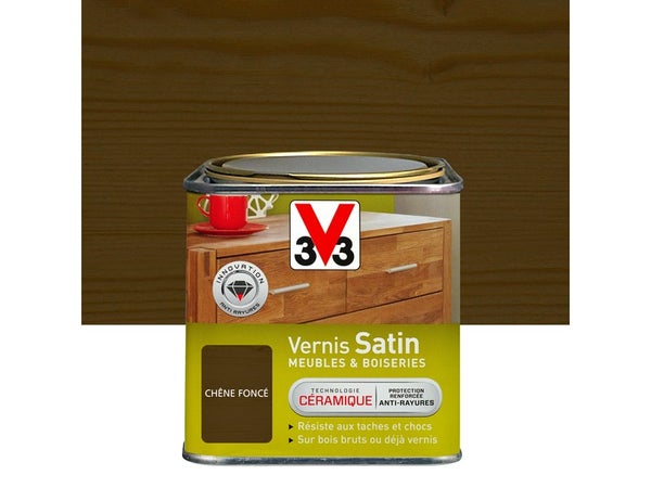 Vernis Meuble Et Objet V33, Chêne Foncé Satiné, 0.75L