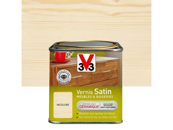 Vernis Meuble Et Objet V33, Incolore Satiné, 0.75L