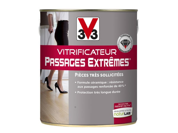 Vitrificateur Parquet Passages Extrêmes® V33, Chêne Moyen Satiné, 2.5 L