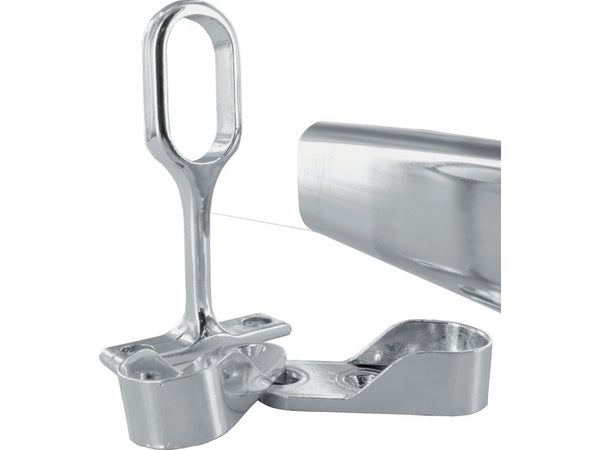 Kit barre de penderie, acier gris, L. 2 m, Diam.30 x 15 mm, ovale