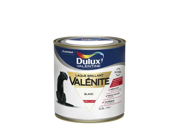 Peinture laque boiserie Valénite DULUX VALENTINE blanc brillant 0.5 l