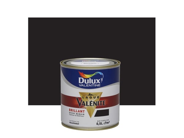 Peinture laque boiserie Valénite DULUX VALENTINE noir brillant 0.5 l