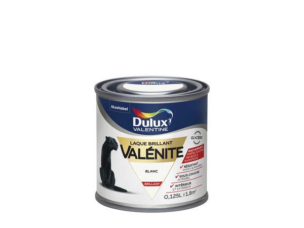 Peinture laque boiserie Valénite DULUX VALENTINE blanc brillant 0.125 l