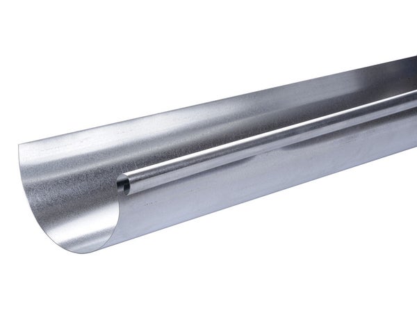Gouttière Demi-Ronde Acier Galvanisé Scover Plus Dév.25 Cm Grise L.4 M