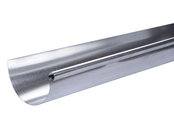 Gouttière Demi-Ronde Acier Galvanisé Scover Plus Dév.33 Cm Grise L.4 M