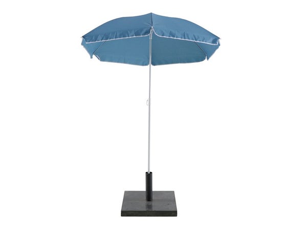 Parasol pied central bleu rond, L.180 x l.180 cm