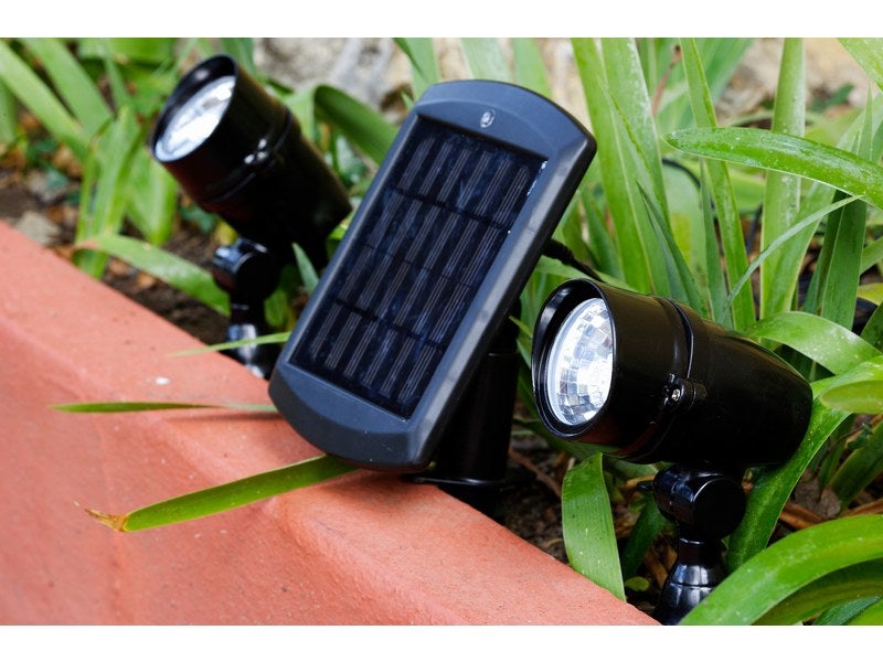 Lampe solaire extérieur jardin lumière solaire LED lampe solaire extérieure  bûche aspect bois marron, effet de