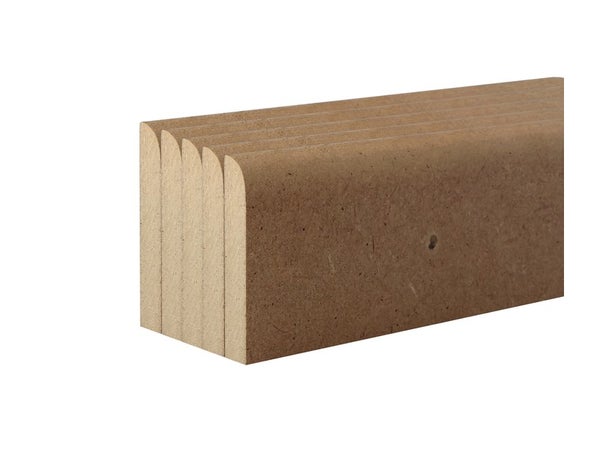 Lot De 5 Plinthes Médium (Mdf) Réversibles, 9 X 70 Mm, L.2 M