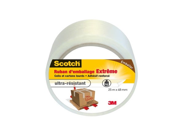 Scotch - 1 Unité - Scotch d'emballage, scotch sans solvant, fermeture sûre,  facile à dérouler : : Bricolage