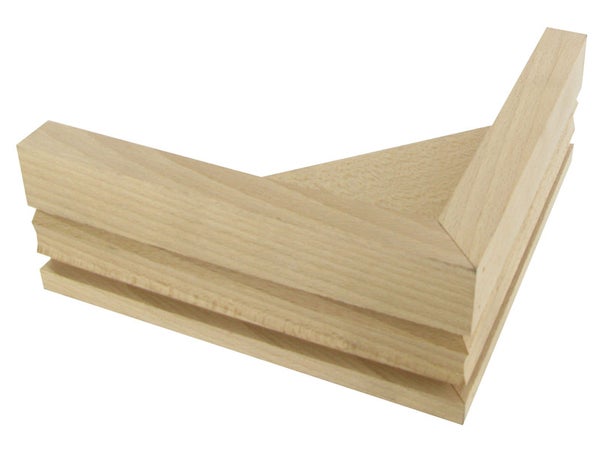 Pied De Meuble Triangulaire Fixe Hêtre Brut Blanc / Beige / Naturels, 17 Cm