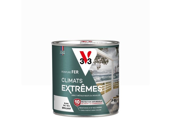 Peinture fer extérieur Climats extrêmes® V33 blanc brillant 0.5 l