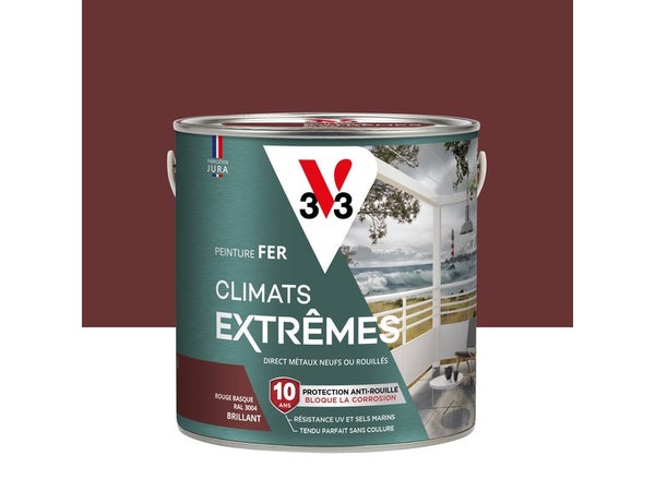 Peinture fer extérieur Climats extrêmes® V33 rouge basque brillant 2 l