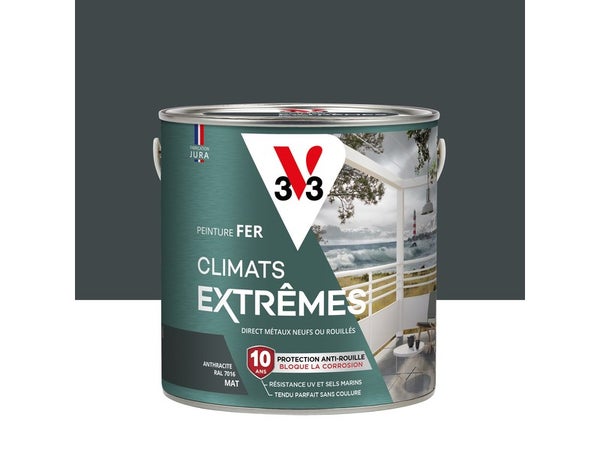Peinture fer extérieur Climats extrêmes® V33 anthracite mat 2 l