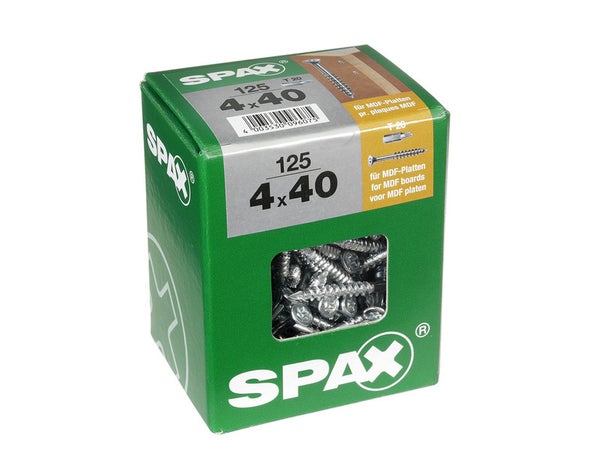 Lot De 125 Vis Acier Tête Fraisée Spax, Diam.4 Mm X L.40 Mm