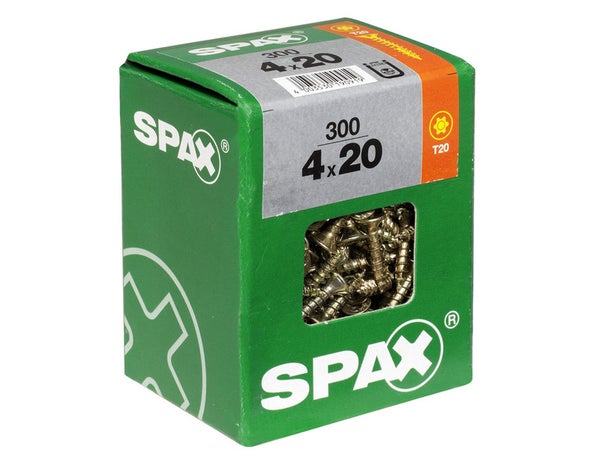 Lot De 300 Vis Acier Tête Fraisée Torx Spax, Diam.4 Mm X L.20 Mm
