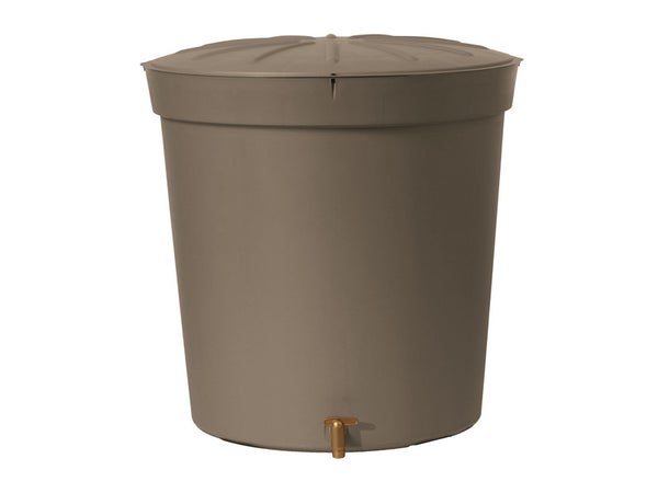 Récupérateur d'eau aérien GARANTIA cylindrique taupe , 300 L