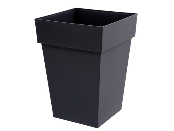 Pot Plastique Eda L.39 X L.39 X H.53 Cm Gris Anthracite