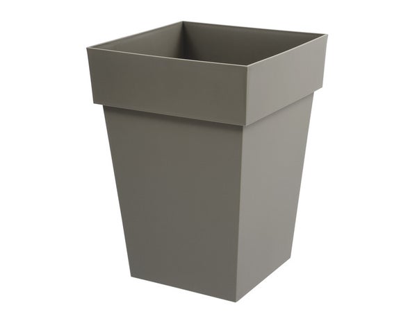 Pot Plastique Eda L.39 X L.39 X H.53 Cm Taupe