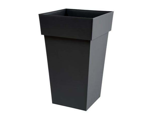 Pot Plastique Eda L.39 X L.39 X H.65 Cm Gris Anthracite