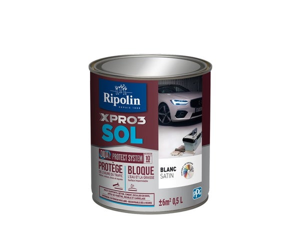 Peinture Sol Extérieur / Intérieur Xpro 3 Ripolin, Blanc, 0.5 L