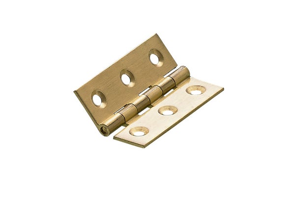 Lot De 2 Charnières Universelles Laiton Pour Meuble, L.51 X L.35 Mm