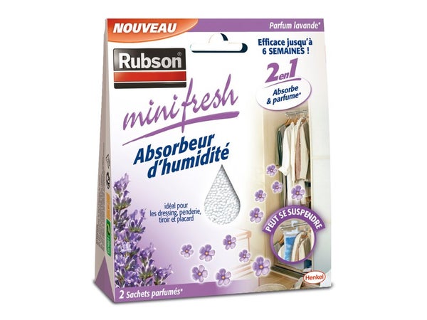 Absorbeur d'humidité parfum lavande pour placard, RUBSON Minifresh, 2 m²