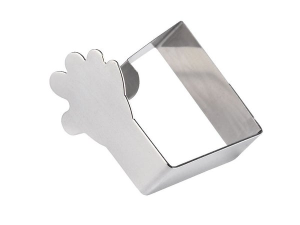 Lot de 4 pinces nappe plastique métal argent main