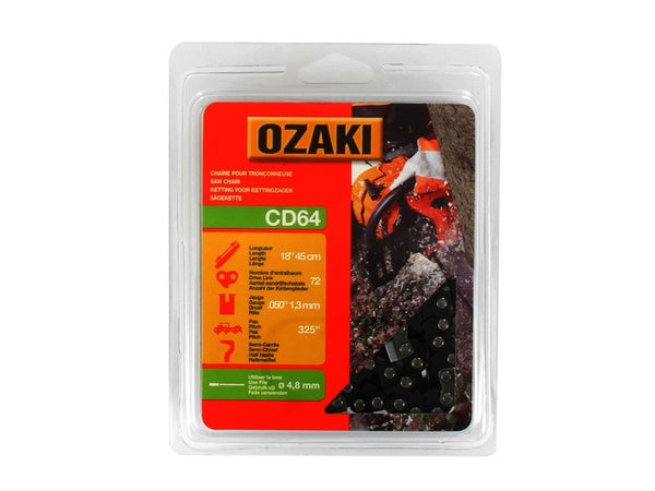 Chaîne De Tronçonneuse Ozaki Semi Carrée: .325" .050 (1,3Mm) 72 Entraîneurs