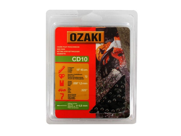 Chaîne De Tronçonneuse Ozaki Semi Carrée: .325" .058 (1,5Mm) 72 Entraîneurs