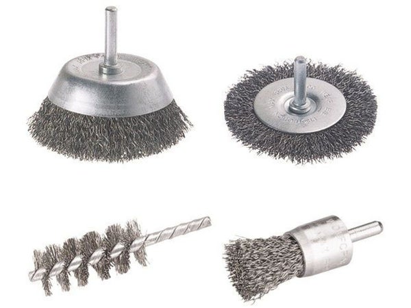 Lot De 4 Brosses Pour Perceuse Pour Multimatière Wolfcraft, Diam.25 Et 75 Mm