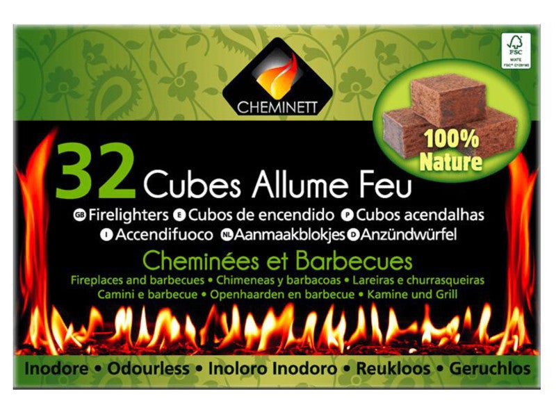 Allume-feu en cubes par 32 CHEMINETT, 1108083, Chauffage Climatisation et  VMC