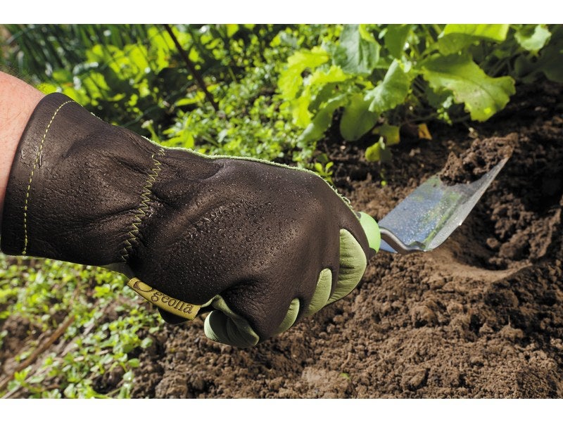 Gants de jardinage en cuir 100% tanné en France résistant à l'humidité-  couleur paille-TRADITION--Taille 07