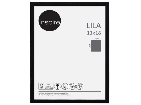 Cadre Lila, H.18 x l.13 cm noir, INSPIRE