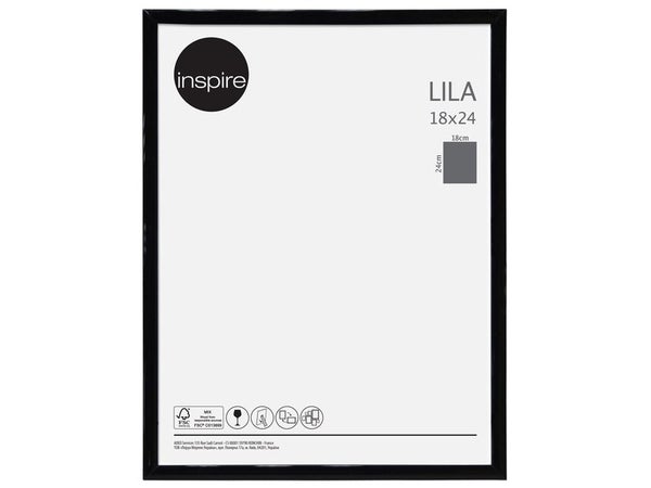 Cadre Lila, H.24 x l.18 cm noir, INSPIRE