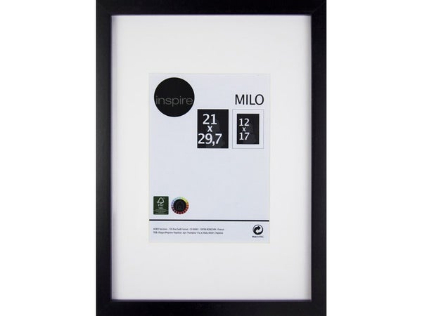 Cadre Milo, l.21 x H.29.7 cm, bois noir