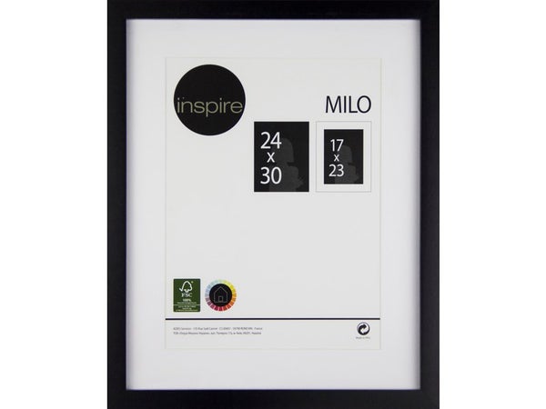 Cadre Milo, l.24 x H.30 cm bois noir