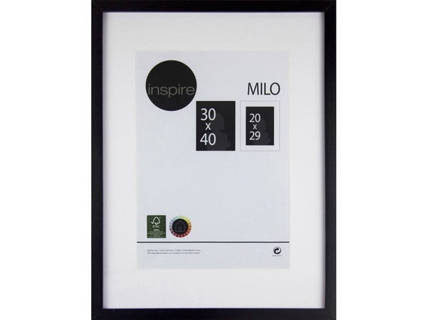 Cadre Milo, 30 x 40 cm bois noir