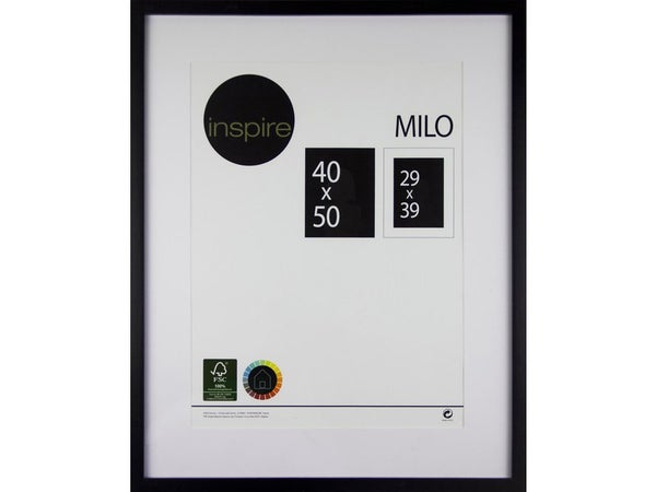 Cadre Milo, 40 x 50 cm bois noir