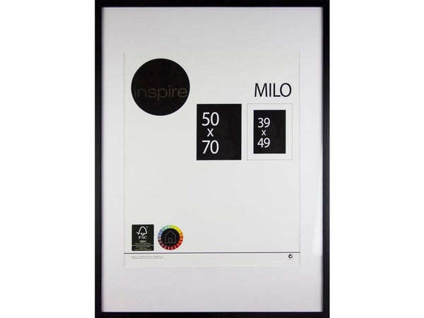 Cadre Milo, l.50 x H.70 cm, bois noir