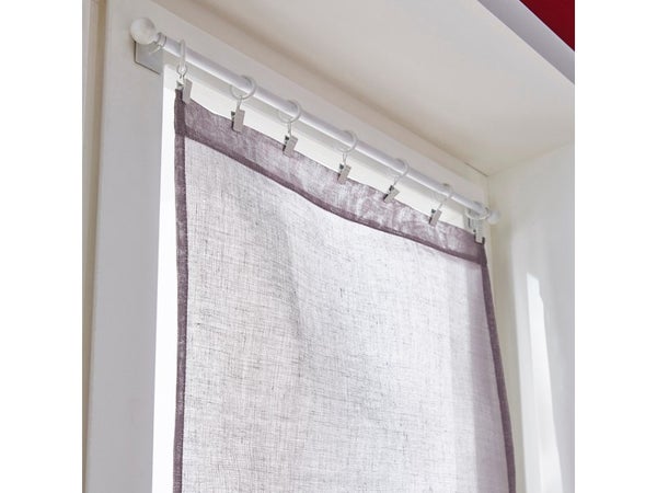 Barre De Vitrage Cosy Blanc Brossé, Diam. 8/10 Mm De 70 À 120 Cm Inspire