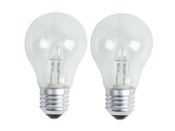 Lot De 2 Ampoules Standards Halogènes 46W = 700Lm (Équiv 60W) E27 2700K Lexman