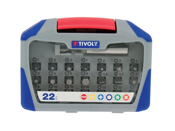 Coffret Embouts De Vissage 22 Pièces +Porte Embouts Tivoly