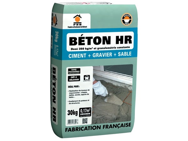 Béton sans poussière prêt à l'emploi, PRB, 30 kg gris